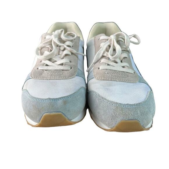 J.Crew City Sneakers Lace Up‎ in Light Blue Pink and Navy, Size 10 - Picture 6 of 9